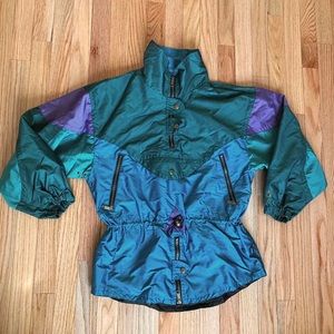 Vintage color block retro windbreaker jacket teal blue purple pullover Gerry 8